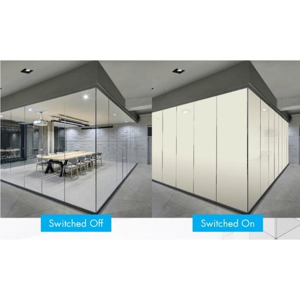 Smart PDLC Film for Office Doors & Windows - Self-Adhesive Decorative Glass Film, Switchable Privacy on Demand
