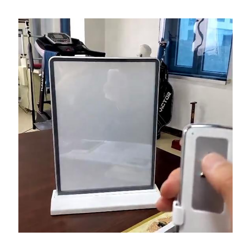 Easy to Carry and Display Low Price High Quality Privacy protection Electrically Controlled PDLC Smart  Film Sample with Movable