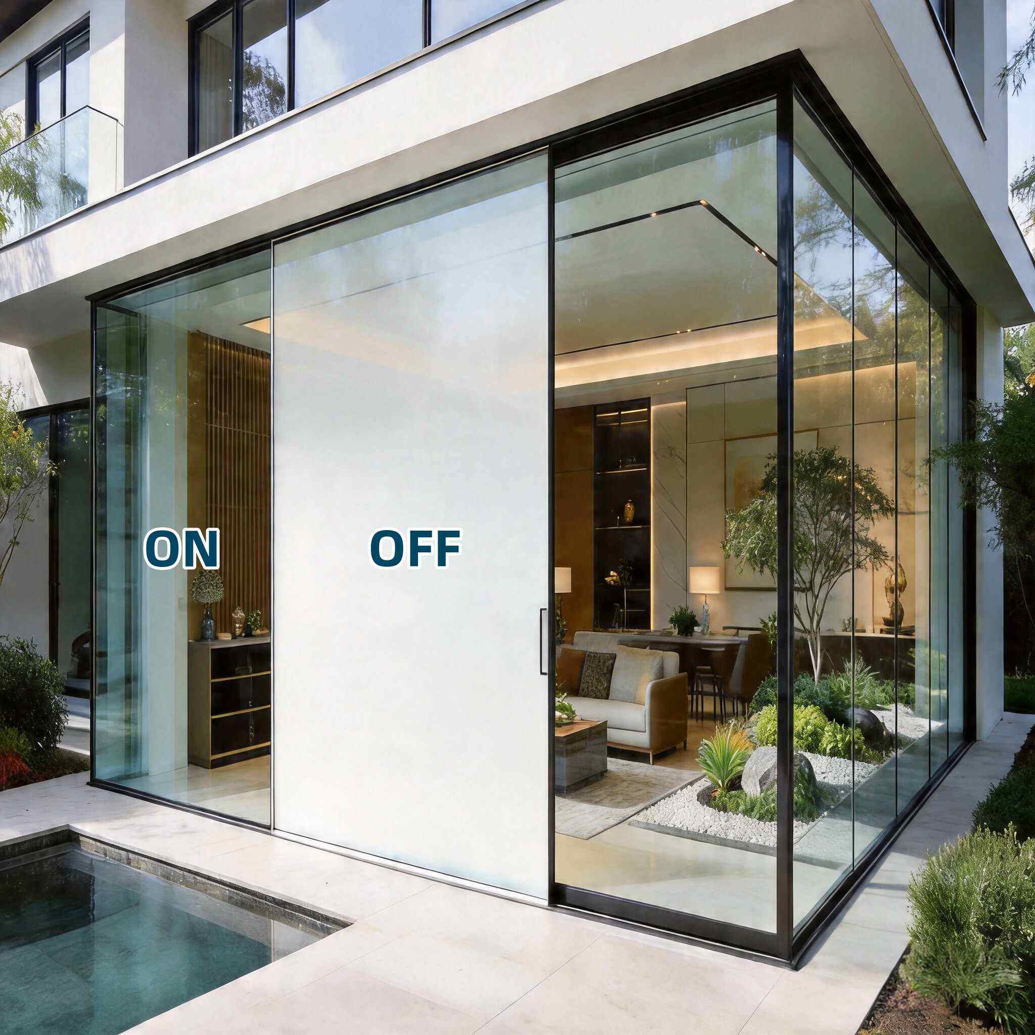 RS Smart Glass Automatic Switchable Privacy Screen for Home School Transparent/Opaque Display-for Supermarkets Industrial - PDLC智能调光玻璃